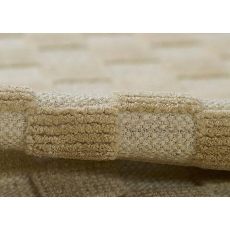 Momeni 6'3"x9' Willow Check Handwoven Area Rug Beige: Wool, Low Pile, Classic Pattern, Indoor, Handmade, Rectangle