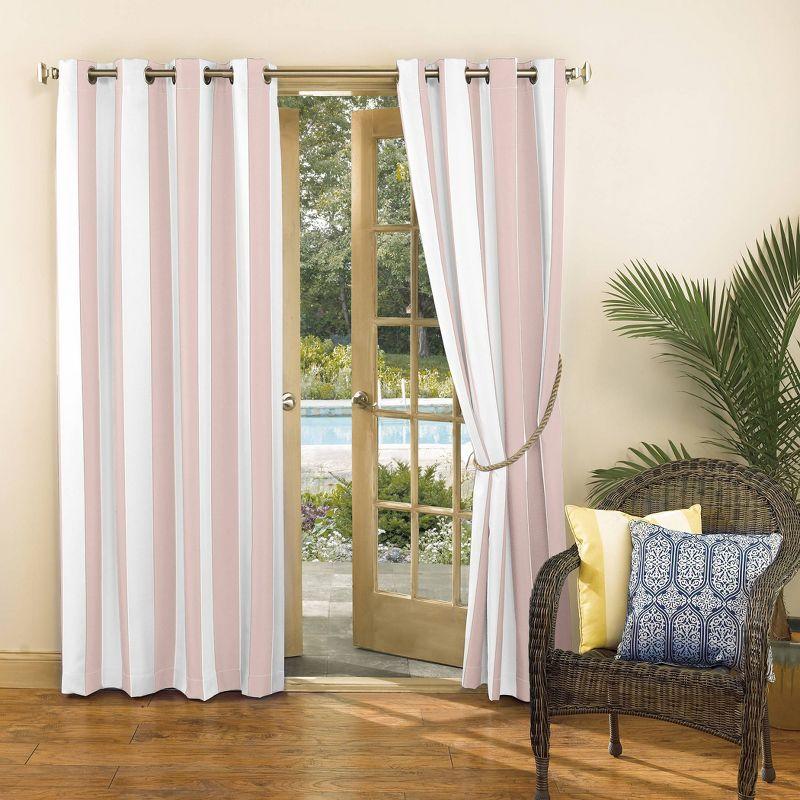 95"x54" Valencia Cabana Striped UV Protectant Room Darkening Grommet Curtains: Indoor/Outdoor - Sun Zero