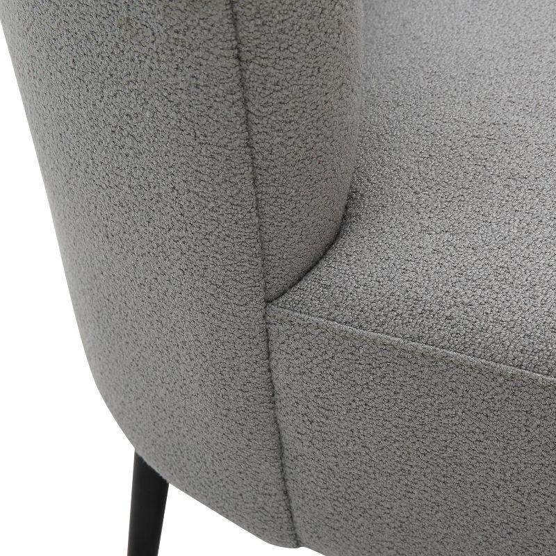 Fran Contemporary Upholstered Slipper Chair: Padded, Metal Legs, Faux Shearling - LumiSource