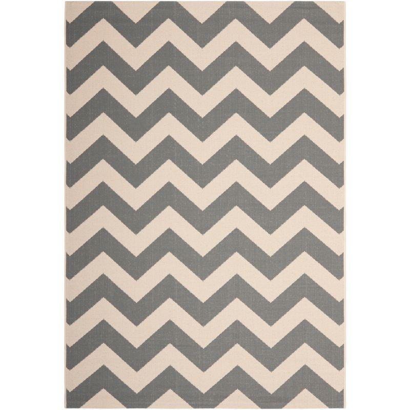 Modern Gray Rectangular 9' x 12' Easy-Care Synthetic Area Rug