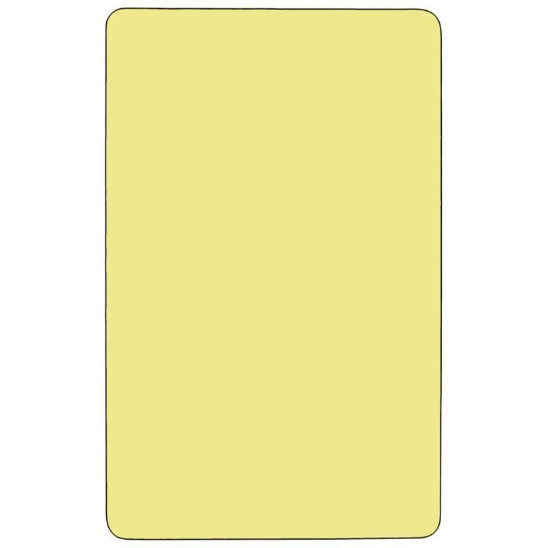 Flash Furniture 24''W x 48''L Rectangular Yellow Thermal Laminate Activity Table - Standard Height Adjustable Legs