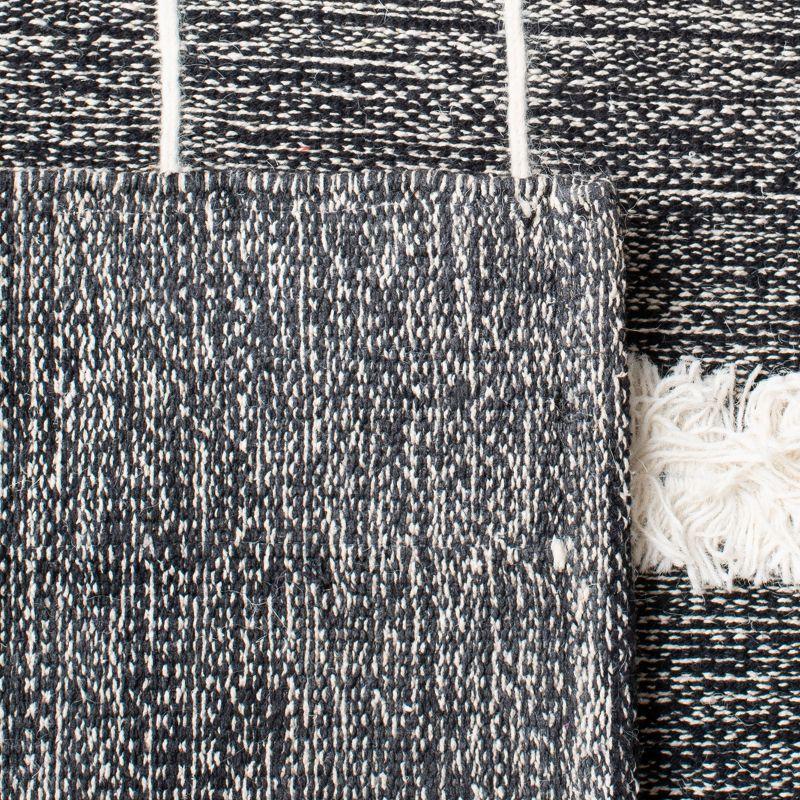Striped Kilim STK508 Hand Woven Runner Rug - Black/Ivory - 2'3"x9' - Safavieh.