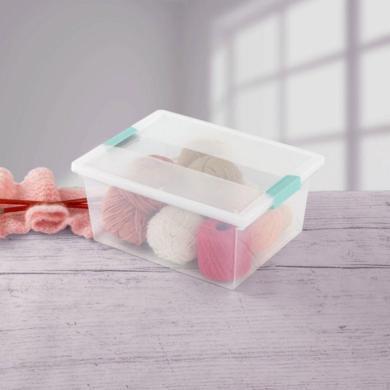 Sterilite Sterilite Plastic Stackable Storage Bin w/Clear Latch Lid (Set of 6)