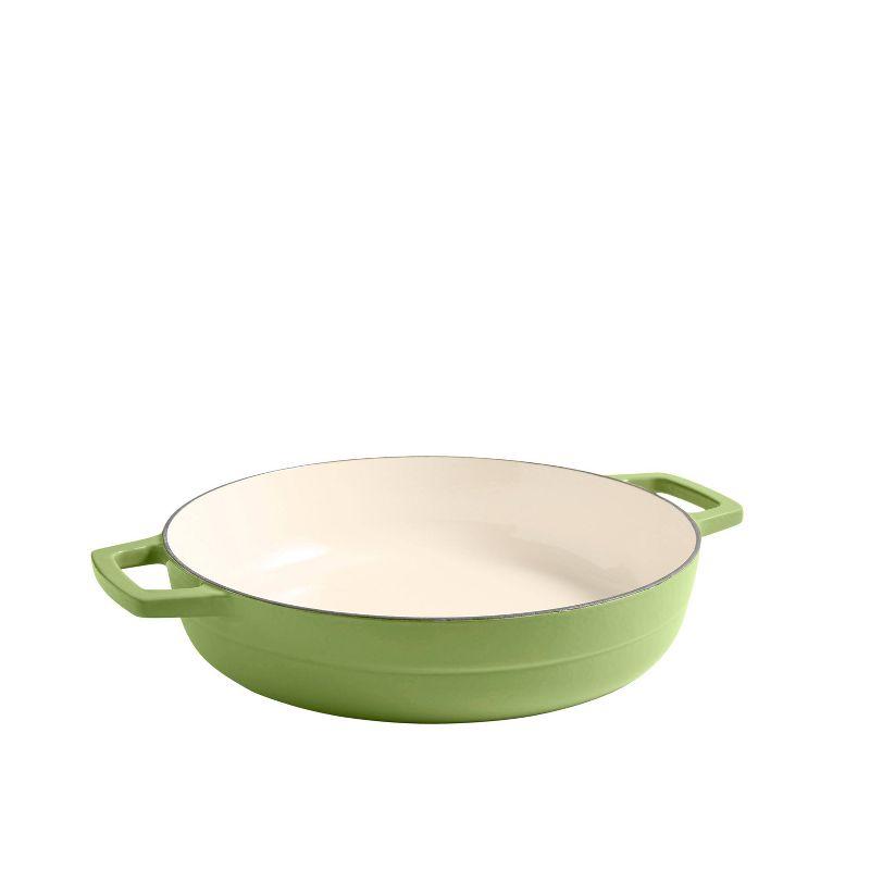 Pistachio Green Enameled Cast Iron Braiser with Lid