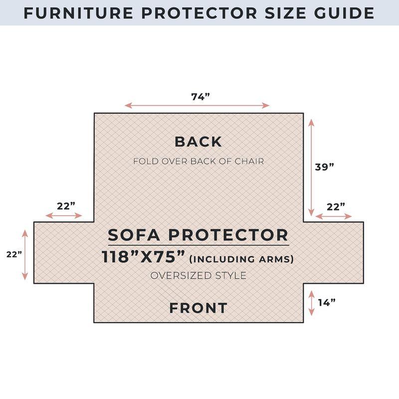 Reversible Quilted Sofa Furniture Protector - Great Bay Home(Sofa, White/Sand)