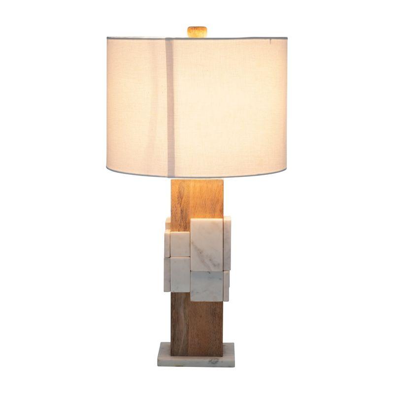 SAGEBROOK HOME 18" Marble Table Lamp White