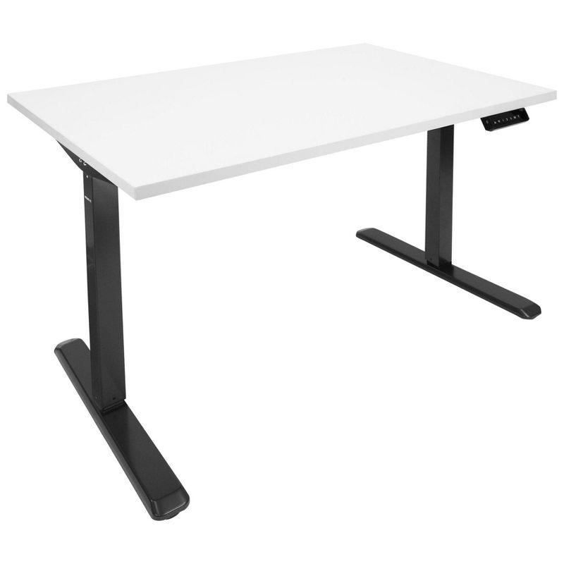 Mount-It! Height Adjustable Hand Crank Sit-Stand Desk Frame w/ Extra-Wide Tabletop | Multiple Colors