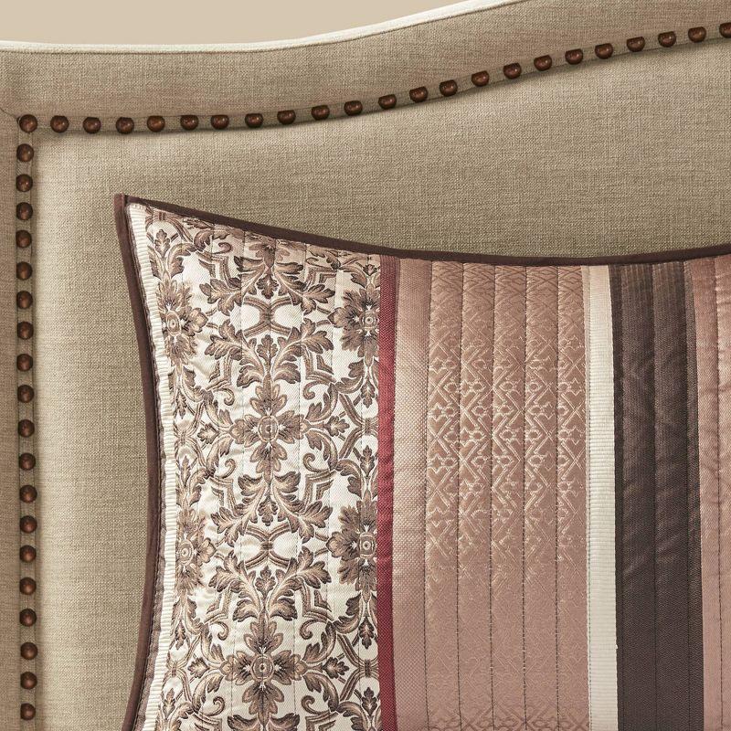 Madison Park Princeton Jacquard Quilt Set with Throw Pillows