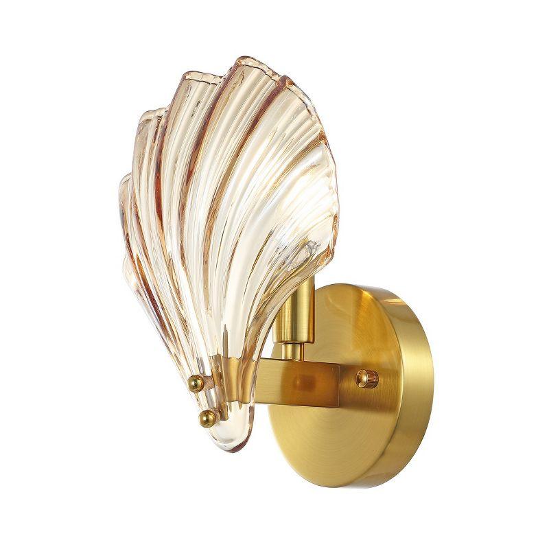Sirena 5.5" Wall Sconce (Set of 2) - SCN4087 - Amber/Brass - Safavieh