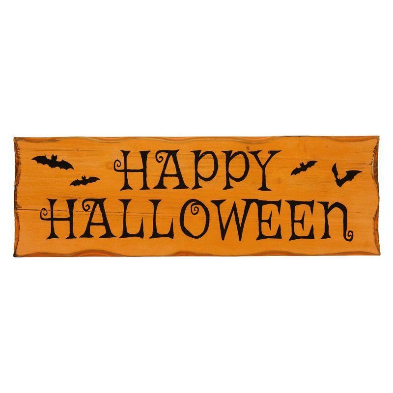 Northlight 24" Wooden 'Happy Halloween' Wall Sign with Bats