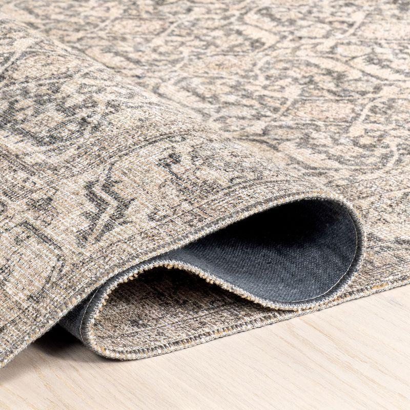Nuloom Hillstone Collection Calantha Traditional Vintage Medallion Area Rug, 5' x 8', Beige