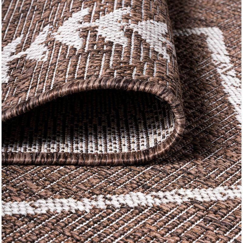 8' X 10' Derya Diamond Trellis Indoor/Outdoor Area Rug, Brown/Beige - JONATHAN Y