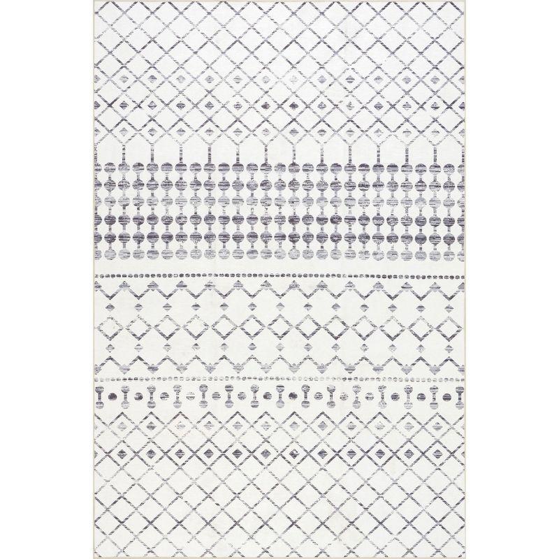 Kateshia Moroccan HYPE Boho Vintage Diamond Cream/Gray Rug
