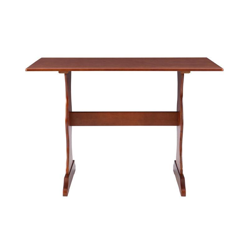 Chelsea Traditional Dining Table Walnut - Linon: Corner Nook, Seats 5, Pine Frame