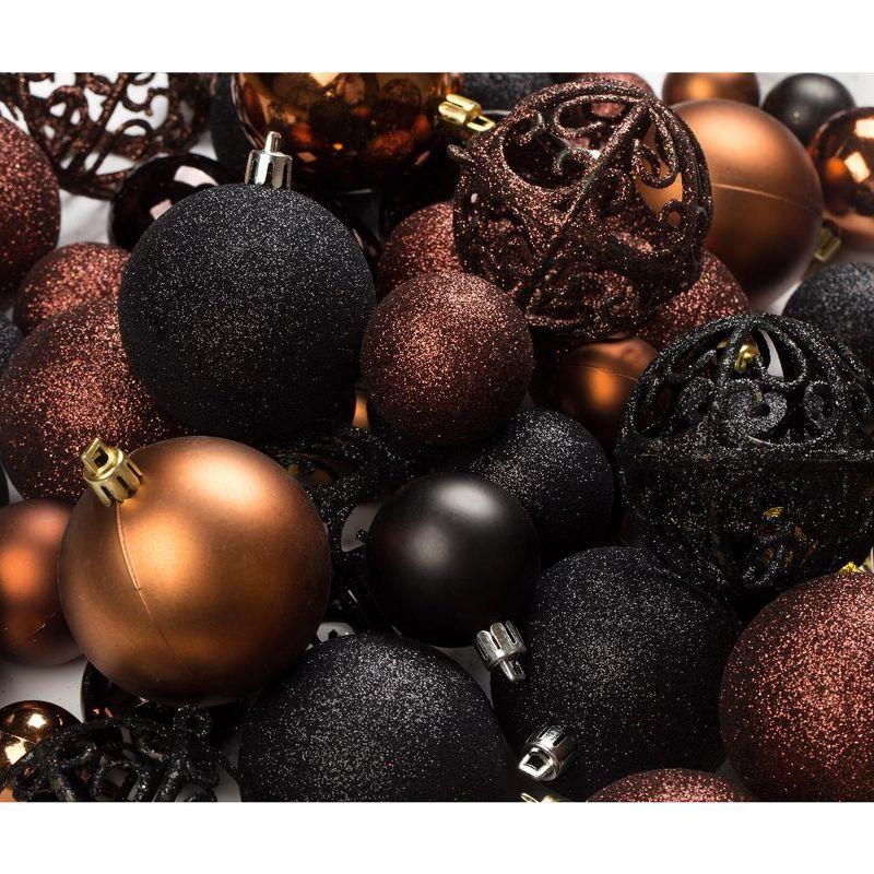 R N' Ds Shatterproof Christmas Ornament Balls - Black and Brown - 100 Pack