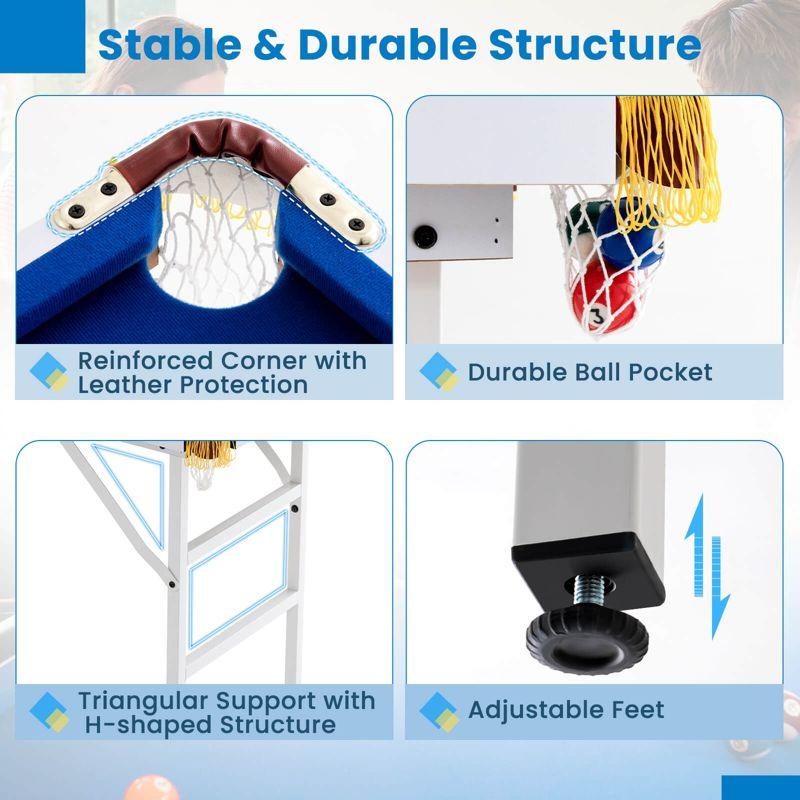 Costway 47" Folding Billiard Table Pool Game Table for Kids w/ Cues & Chalk & Brush