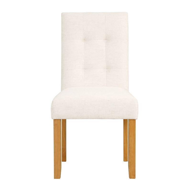 HomePop Set of 2 Tufted Back Dining Chairs Cream: Upholstered, Plywood Frame, 300lbs Capacity