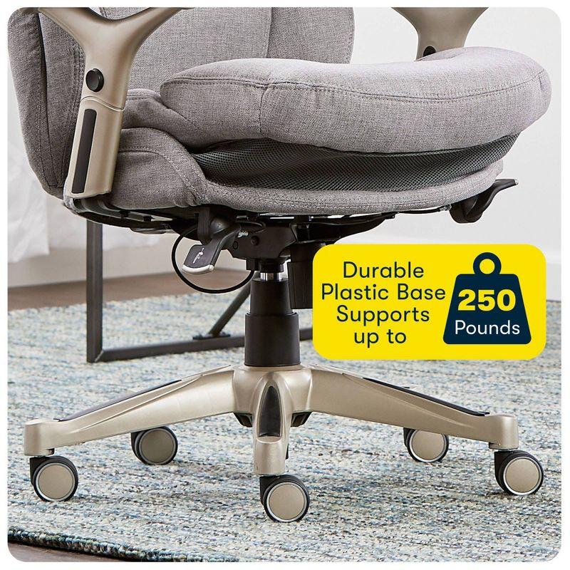 Works Executive Office Chair Light Gray : Serta, Ergonomic, Pneumatic Height Adjustment, Bonded Leather