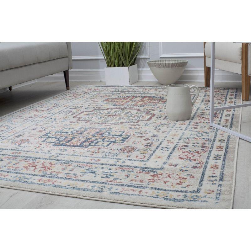 Rugs America Gallagher GL55D Flaxen Sundara Vintage Transitional Red Area Rug for Dining Room Rug Neutral Rug Living Room Rug Kitchen, 5'3"x7'
