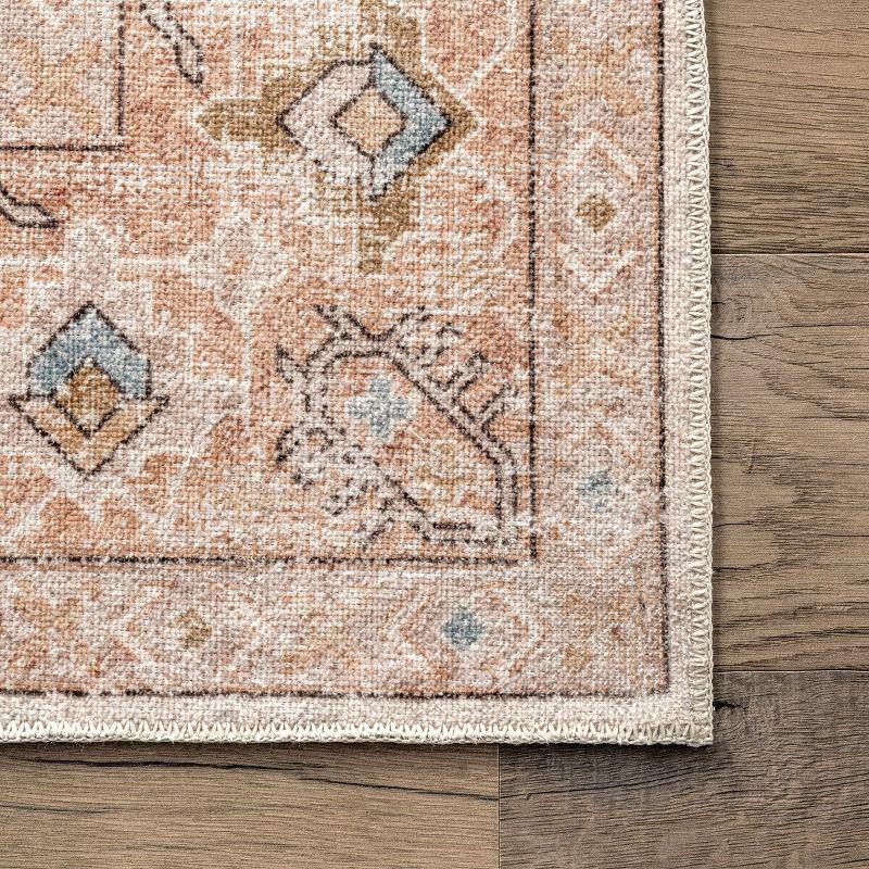 nuLOOM Dawson Machine Washable Distressed Medallion Area Rug