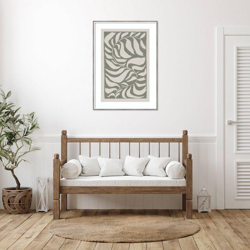 30"x41" Winding Vine by Moira Hershey: Sage Green, Abstract Botanical Art - Amanti Art