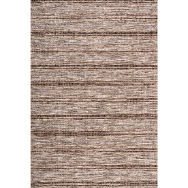 Coastal Charm Brown/Natural Stripe Synthetic 8' x 10' Rug