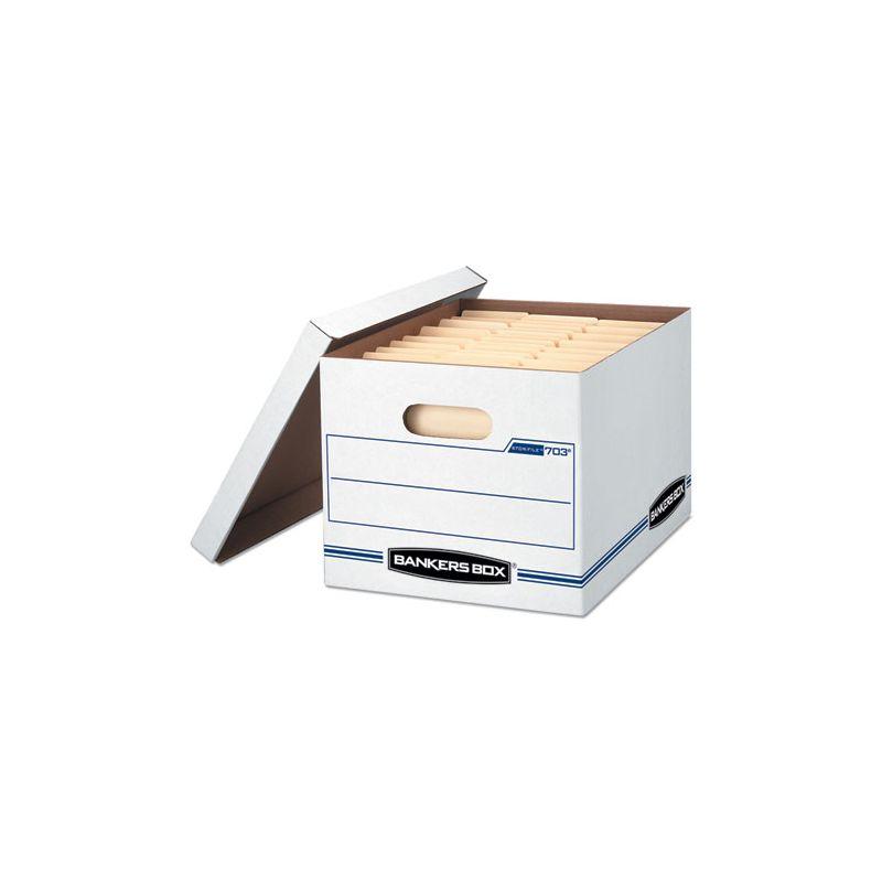 Bankers Box STOR/FILE Basic-Duty Storage Boxes, Letter/Legal Files, 12" x 16.25" x 10.5", White, 20/Carton