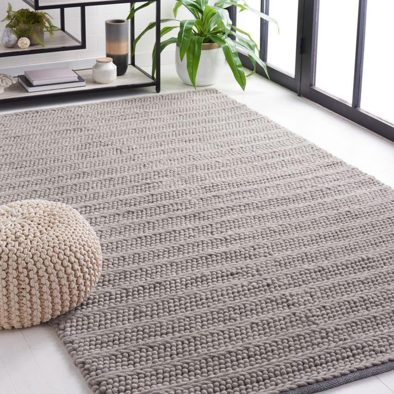 Gray Flat Woven Handmade Wool Area Rug, 6' x 9'