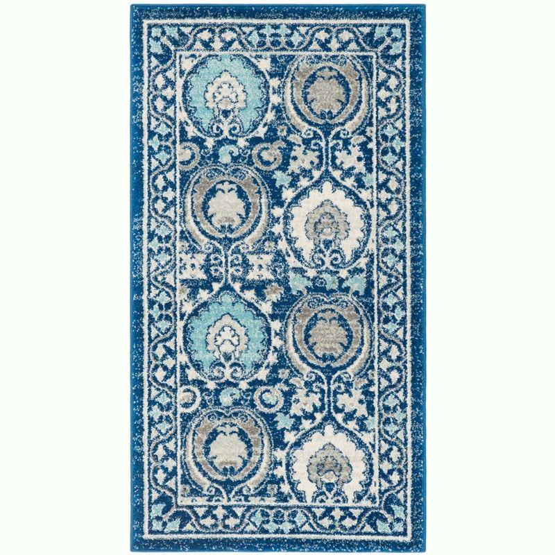 Evoke EVK251 Power Loomed Accent Rug - Blue/Ivory - 2'2"x4' - Safavieh.