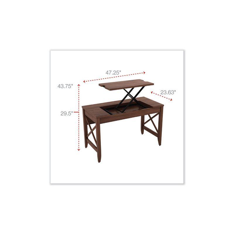 Alera Sit-to-Stand Table Desk, 47.25" x 23.63" x 29.5" to 43.75", Modern Walnut