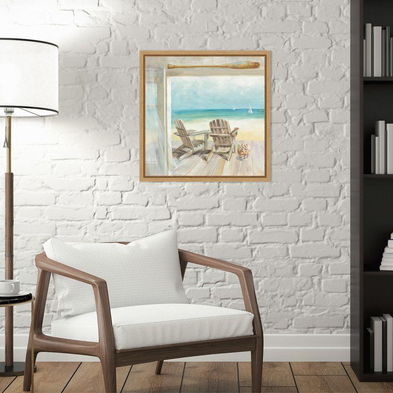 Amanti Art Seaside Morning Crop by Danhui Nai Canvas Wall Art Print Framed 16-in. x 16-in.