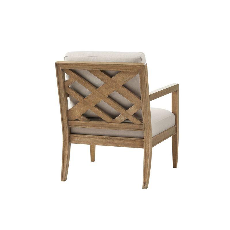 Marlee Upholstered Accent Armchair Ivory: Solid Wood Frame, Transitional Style - Madison Park