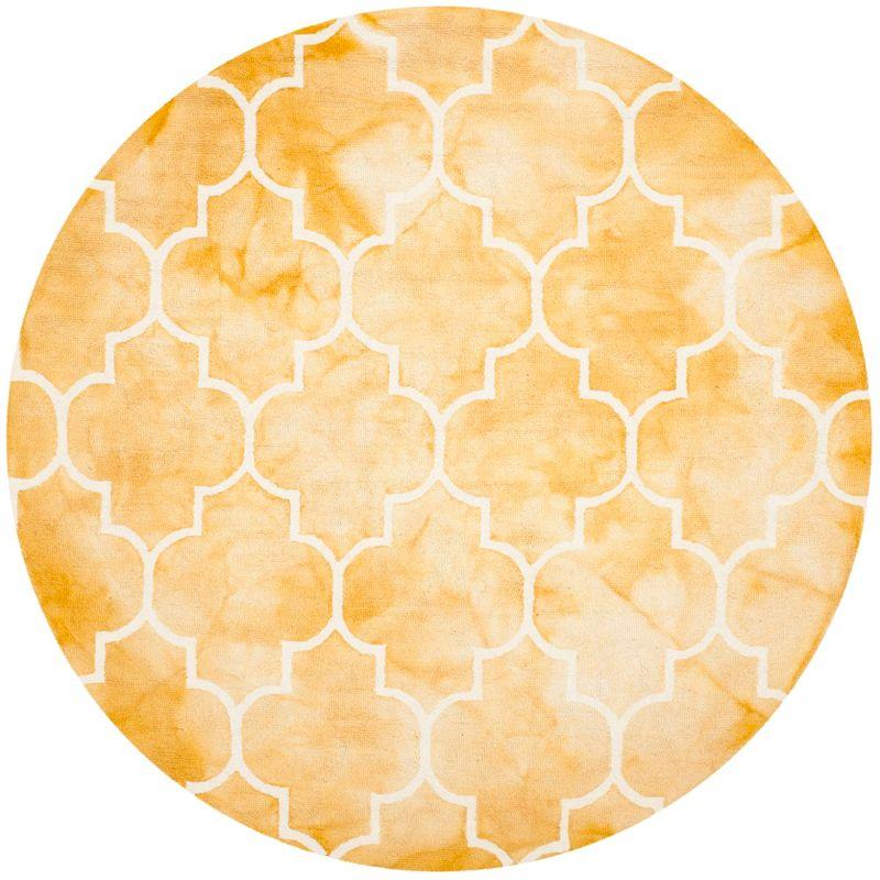 Dip Dye DDY535 Hand Tufted Area Rug - Gold/Ivory - 7' round - Safavieh.