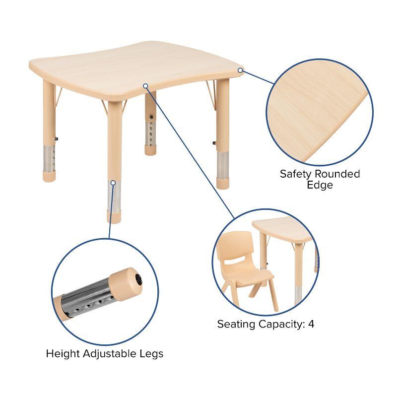 Goddard 22" x 27" Rectangular Plastic Height Adjustable Activity Table