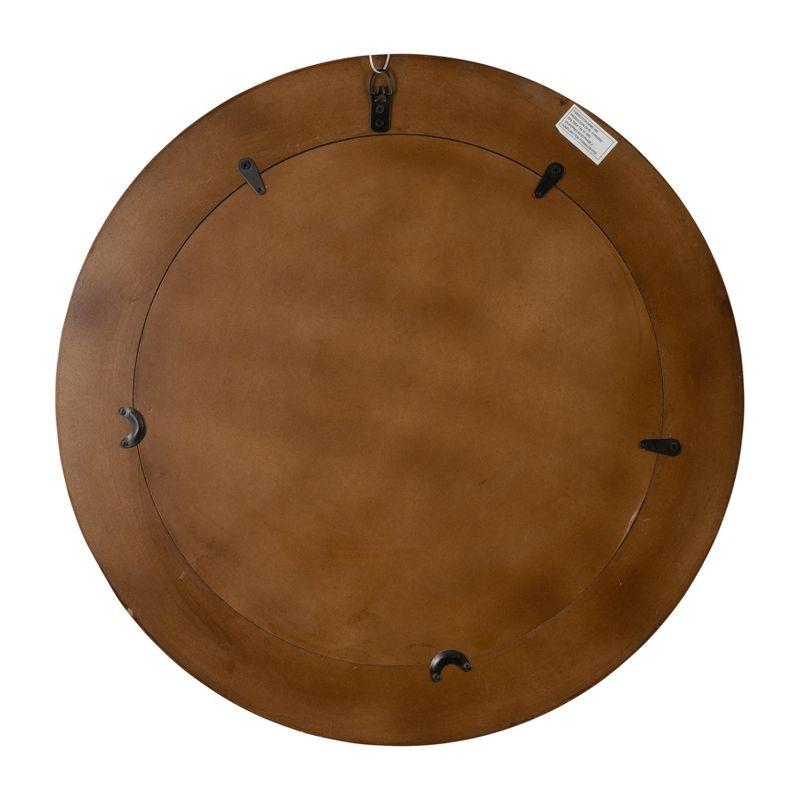 SAGEBROOK HOME 24" Mosaic Round Tiled Mirror Champagne: Contemporary Style, Resin Frame, Wall Mount, UL Listed