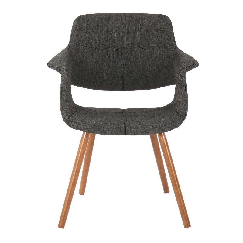 LumiSource Vintage Flair Mid-Century Modern Chair Walnut/Charcoal Gray: Polyester Upholstery, Wood Legs, Spot Clean