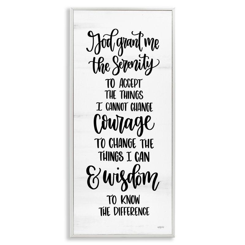 White Framed Serenity Courage & Wisdom Canvas Wall Art