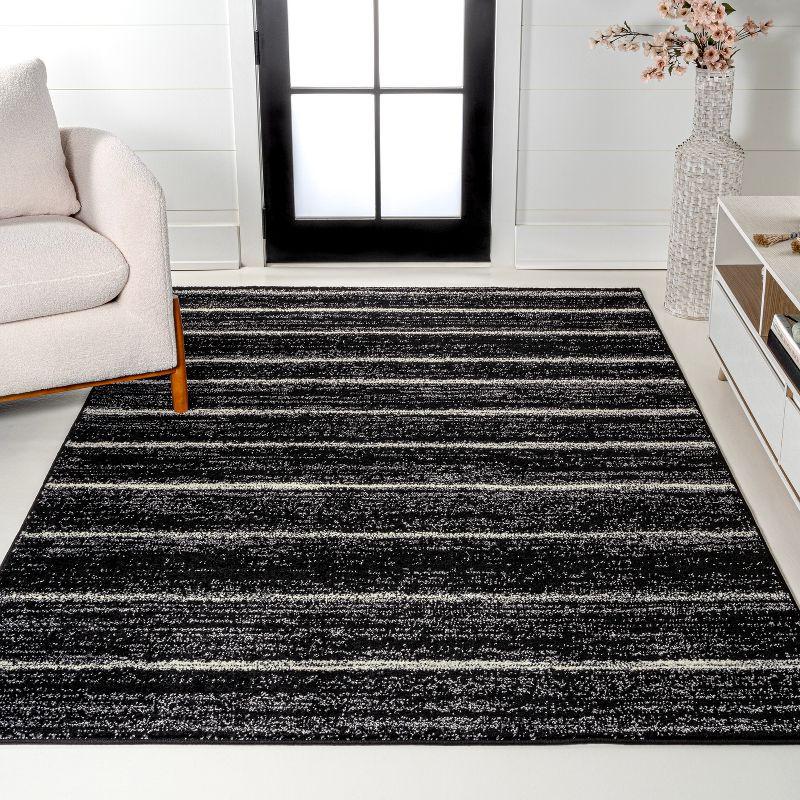 JONATHAN Y Williamsburg Minimalist Stripe Black/Cream 8 ft. x 10 ft. Area Rug