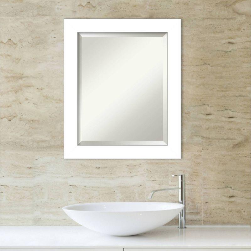 Wedge Framed Bathroom Vanity Wall Mirror White - Amanti Art