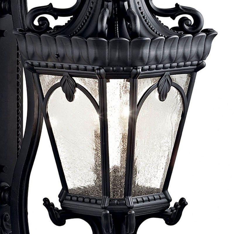 Tournai 37.75" 4 Light Outdoor Wall Light with Clear Seeded Glass in Textured Black