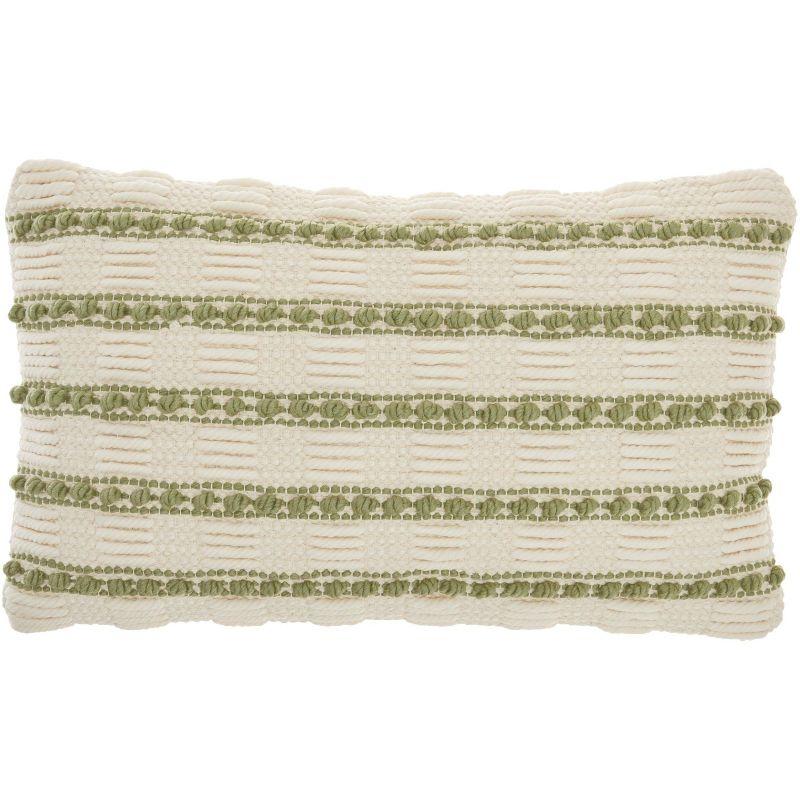 Mina Victory Lifestyle Woven Lines And Dots Indoor Throw Pillow