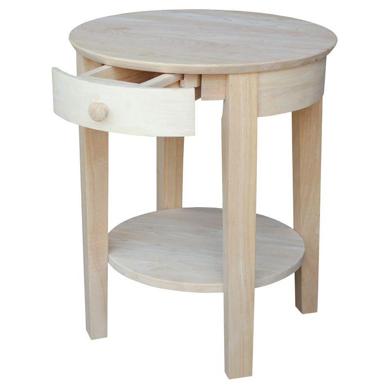 Solid Wood Top End Table with Storage