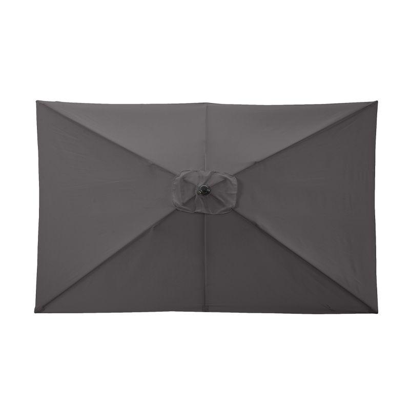 Rectangular Patio Umbrella - 10 Ft Easy Crank Sun Shade with Push Button Tilt for Outdoor Furniture, Deck, Backyard, or Pool by Pure Garden (Gray)