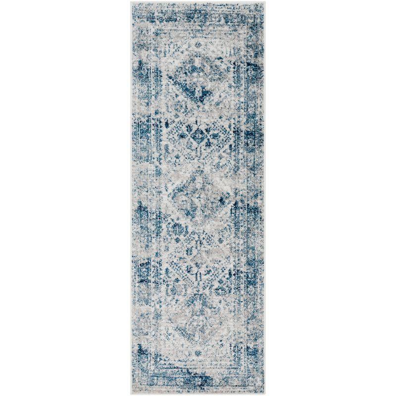 Livabliss 2'7"x7'3" Melissa Traditional Runner Rugs Blue: Medium Pile, Fade & Stain-Resistant, Indoor Use