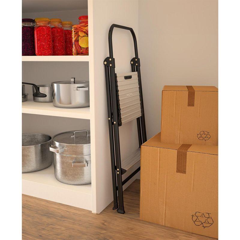 COSCO COSCO 2-Step Aluminum Folding Step Stool with Rubber Hand Grip