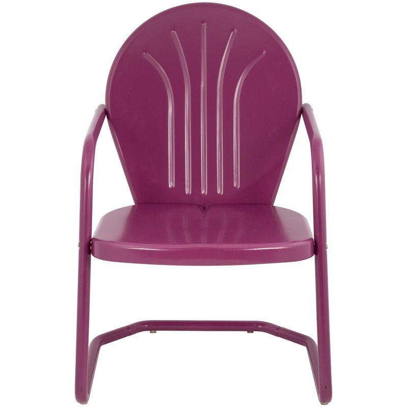 Northlight 34-Inch Outdoor Retro Tulip Armchair, Purple