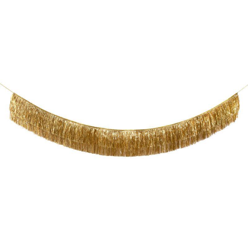 Meri Meri Gold Tinsel Fringe Garland (10' with excess cord - Pack of 1)