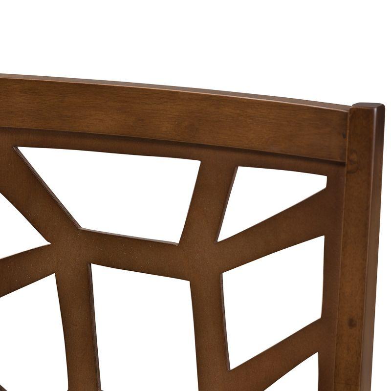 Set of 2 Abilene Midcentury Fabric Upholstered And Walnut Finished Dining Chairs Brown - Baxton Studio: Solid Rubberwood, Polyester Padding