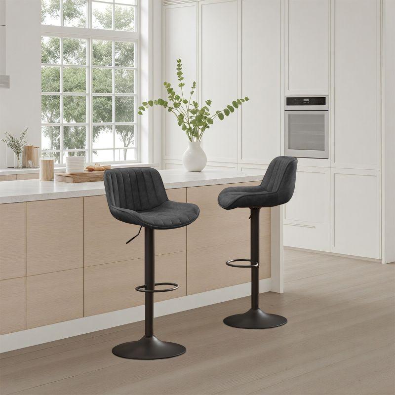 17 Stories Set of 2 Open Backrest Adjustable Swivel Barstools