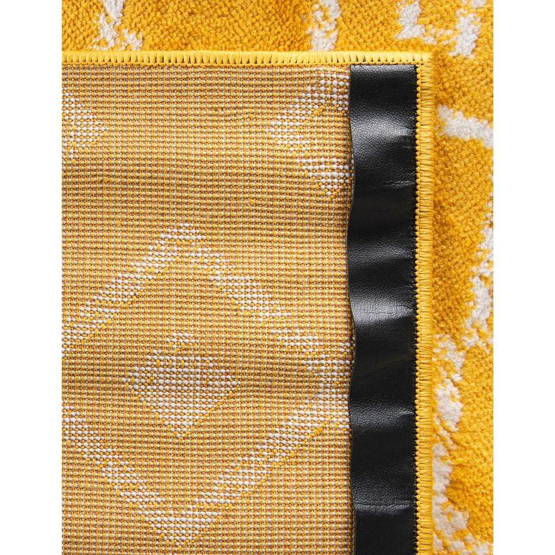 Yellow Geometric Trellis 8' x 10' Synthetic Area Rug